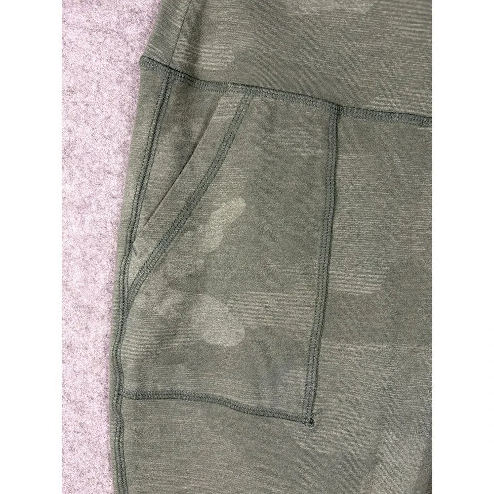 Aerie Chill Play Move Womens Green Camo High Waisted Pocket Leggings Size Medium
